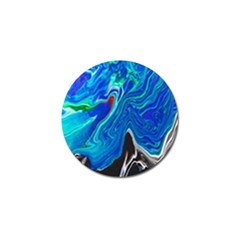 Paint Acrylic Paint Art Colorful Blue Golf Ball Marker by Pakrebo