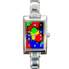 Color Halftone Grid Raster Image Rectangle Italian Charm Watch by Pakrebo