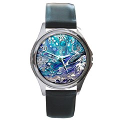 Paint Acrylic Paint Art Colorful Round Metal Watch