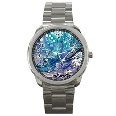 Paint Acrylic Paint Art Colorful Sport Metal Watch by Pakrebo