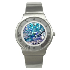 Paint Acrylic Paint Art Colorful Stainless Steel Watch