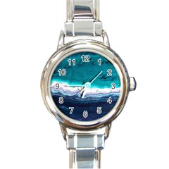 Color Acrylic Paint Art Painting Round Italian Charm Watch by Pakrebo