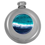 Color Acrylic Paint Art Painting Round Hip Flask (5 oz) Front