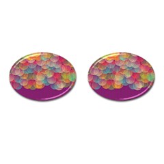 Background Circles Abstract Cufflinks (oval) by Pakrebo