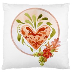 Floral Heart Design - True Love Standard Flano Cushion Case (two Sides) by WensdaiAmbrose