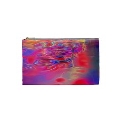 Purple Red Abstract Pool Cosmetic Bag (small) by bloomingvinedesign