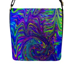 Abstractwithblue Flap Closure Messenger Bag (l) by bloomingvinedesign