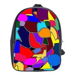 Crazycolorabstract School Bag (Large)