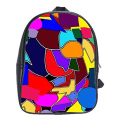 Crazycolorabstract School Bag (XL)