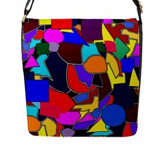 Crazycolorabstract Flap Closure Messenger Bag (L)