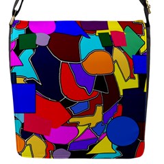 Crazycolorabstract Flap Closure Messenger Bag (S)