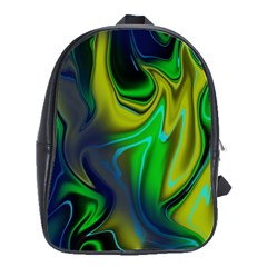 Green Blue Yellow Swirl School Bag (large) by bloomingvinedesign