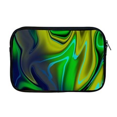 Green Blue Yellow Swirl Apple Macbook Pro 17  Zipper Case by bloomingvinedesign