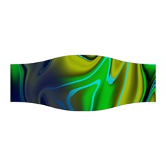 Green Blue Yellow Swirl Stretchable Headband by bloomingvinedesign