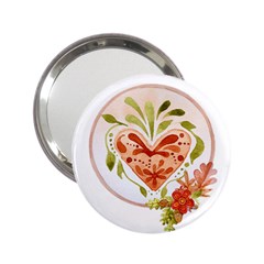 Floral Heart Design - True Love 2 25  Handbag Mirrors by WensdaiAmbrose