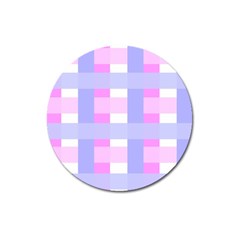 Gingham Checkered Texture Pattern Magnet 3  (round) by Pakrebo