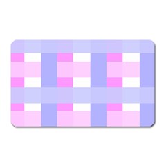 Gingham Checkered Texture Pattern Magnet (rectangular) by Pakrebo