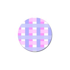 Gingham Checkered Texture Pattern Golf Ball Marker by Pakrebo