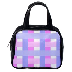 Gingham Checkered Texture Pattern Classic Handbag (one Side) by Pakrebo