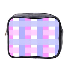 Gingham Checkered Texture Pattern Mini Toiletries Bag (two Sides) by Pakrebo