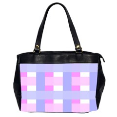 Gingham Checkered Texture Pattern Oversize Office Handbag (2 Sides) by Pakrebo