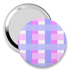 Gingham Checkered Texture Pattern 3  Handbag Mirrors by Pakrebo