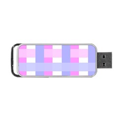 Gingham Checkered Texture Pattern Portable Usb Flash (one Side) by Pakrebo