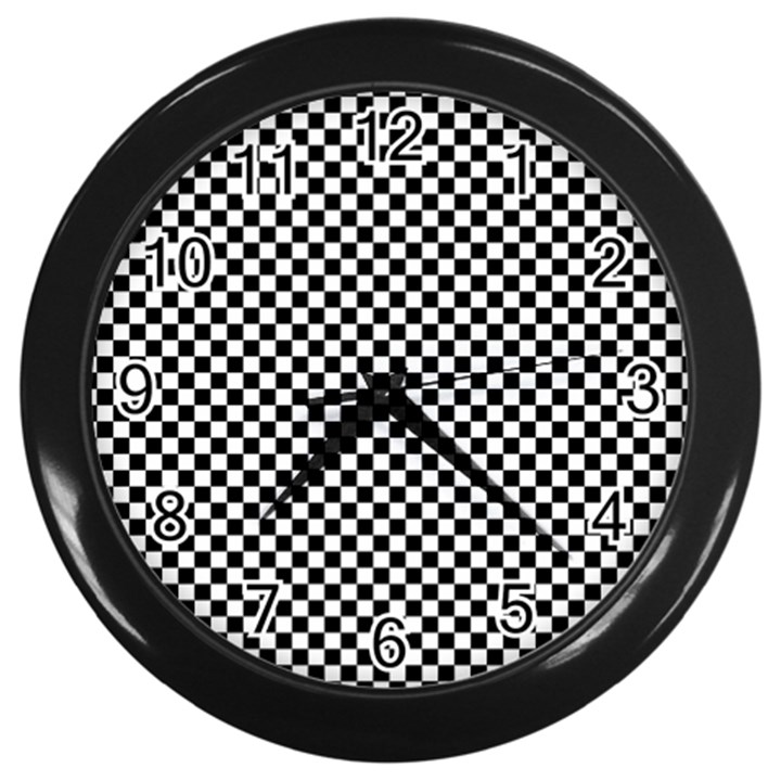 Background Black Board Checker Wall Clock (Black)