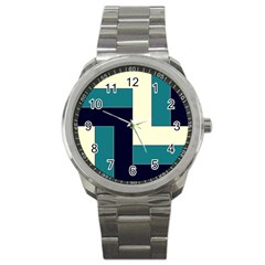 Decorative Pattern Background Sport Metal Watch by Pakrebo