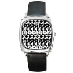 Seamless Pattern Wallpaper Square Metal Watch by Pakrebo