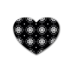 Ornament Flowers Seamless Geometric Heart Coaster (4 Pack)  by Pakrebo