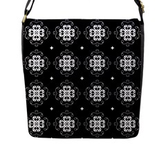 Ornament Flowers Seamless Geometric Flap Closure Messenger Bag (l) by Pakrebo