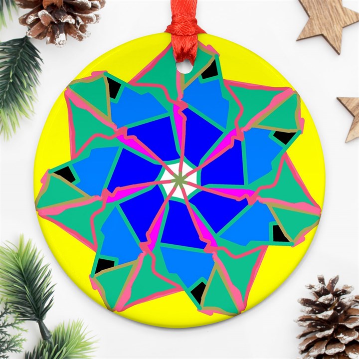 Mandala Wheel Pattern Ornament Ornament (Round)