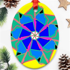 Mandala Wheel Pattern Ornament Ornament (oval) by Pakrebo