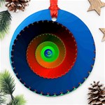 Fractal Spiral Curve Helix Ornament (Round) Front