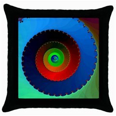 Fractal Spiral Curve Helix Throw Pillow Case (black) by Pakrebo