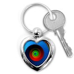 Fractal Spiral Curve Helix Key Chain (Heart) Front