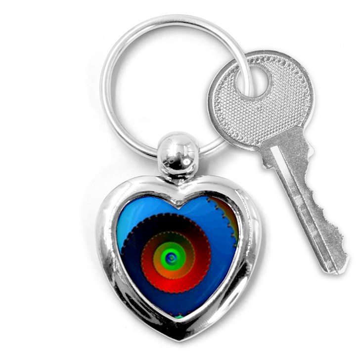 Fractal Spiral Curve Helix Key Chain (Heart)