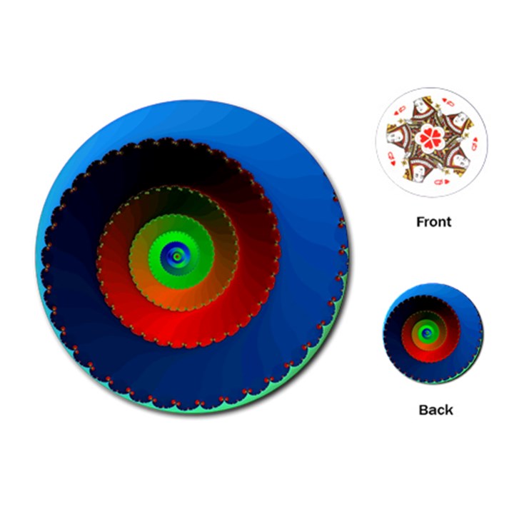 Fractal Spiral Curve Helix Playing Cards Single Design (Round)