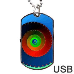 Fractal Spiral Curve Helix Dog Tag Usb Flash (one Side) by Pakrebo