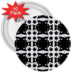 Seamless Pattern Design Ornament 3  Buttons (10 Pack)  by Pakrebo