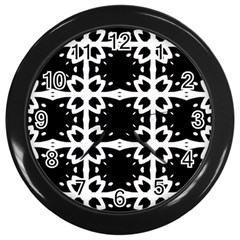 Seamless Pattern Design Ornament Wall Clock (black)