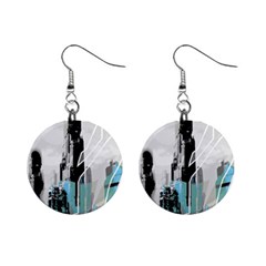 The City Of The Future Collage Mini Button Earrings by Pakrebo