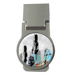 The City Of The Future Collage Money Clips (round)  by Pakrebo