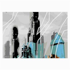 The City Of The Future Collage Large Glasses Cloth (2 Sides) by Pakrebo