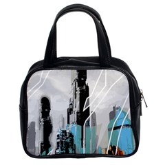 The City Of The Future Collage Classic Handbag (two Sides) by Pakrebo