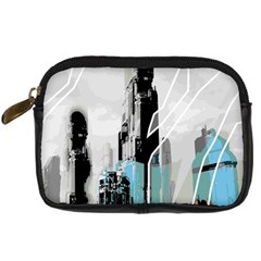 The City Of The Future Collage Digital Camera Leather Case by Pakrebo