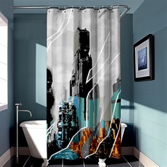 The City Of The Future Collage Shower Curtain 36  X 72  (stall)  by Pakrebo