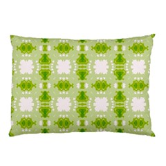 Seamless Wallpaper Background Green White Pillow Case by Pakrebo