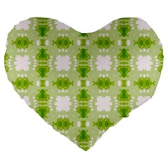 Seamless Wallpaper Background Green White Large 19  Premium Heart Shape Cushions by Pakrebo